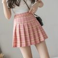 Kawaii Korean Plaid Skirts High Waist Pleated Skirt Short Micro Skirt Black Mini Skirts Womens Pink White Tennis Skirts Cute Y2K. 