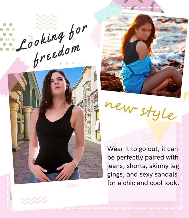Women%20Cami%20Shaper%20with%20Built%20in%20Bra%20Tummy%20Control%20Camisole%20Tank%20Top%20Underskirts%20Shapewear%20Slimming%20Body%20Shaper%20Compression%20Vest%20-%20Image%205