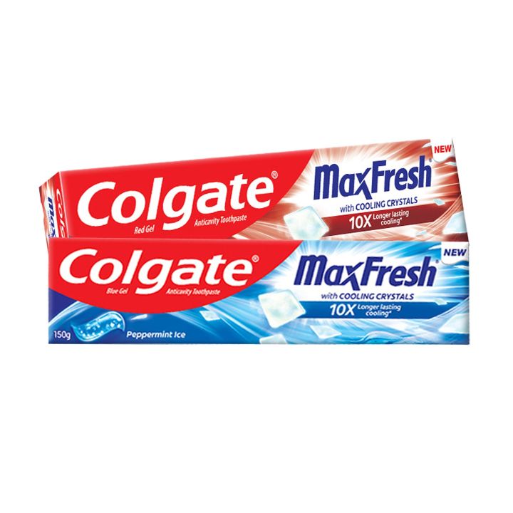 Colgate Max Fresh Red Gel Toothpaste 150gm + Colgate Max Fresh Blue Gel Toothpaste 150 gm Combo Pack
