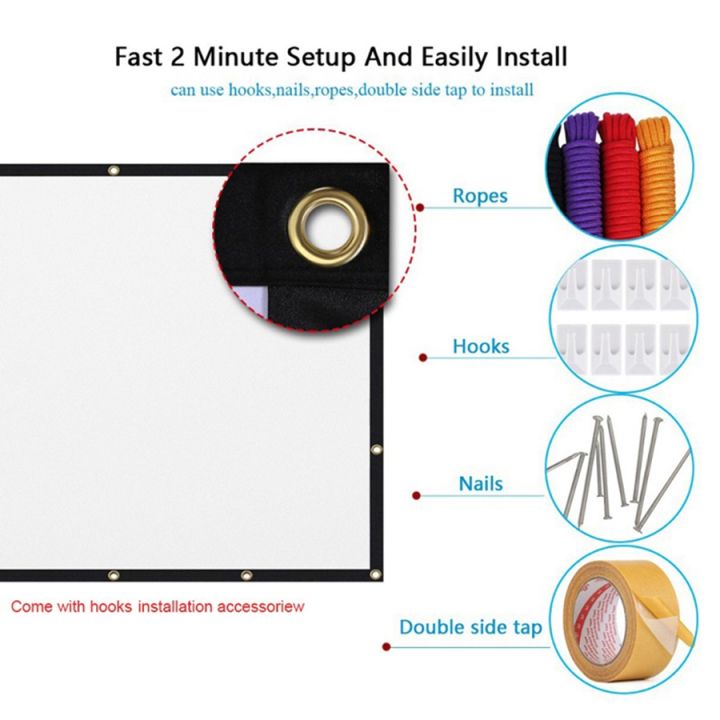 100%20Inch%203D%20HD%20Projector%20Screen%2016:9%20Anti-Crease%20Projection%20Movies%20Screen%20Canvas%20for%20Home%20Theater%20Outdoor%20-%20Image%207