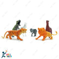 Plastic Mini Jungle WILD Animals Toys 6 Piece Set Animal Figure Collection For Kids. 