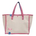 Personalised Contrast Canvas Tote Bag Custom Embroidered Large Capacity Shoulder Bag Outdoors Portable Bento Bag Gift. 