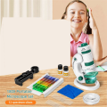 Kids Science Microscope Kit Spare Parts Accessories 60-180X Educational Mini Pocket Handheld Smart Phone Microscope with LED Light White+Black. 