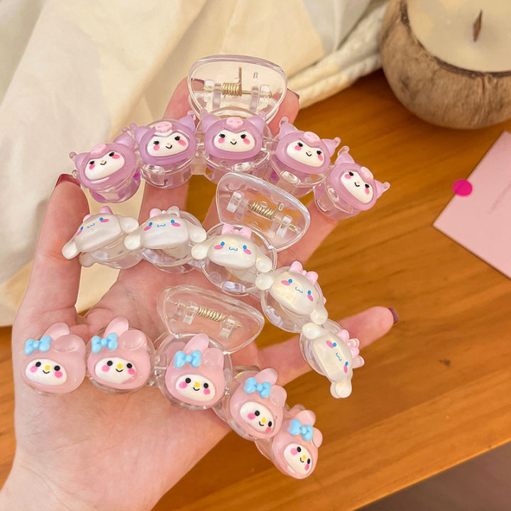 2024 New Sanrio Cinnamoroll Kuromi My Melody Hair Accessories Crab Hair Clip Shark Clip Vintash Hair Ring Hair Accessories Gifts