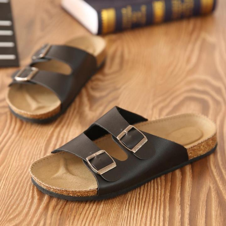 Men Cork Shoes Slippers Flip Flops Summer Chinelo Sandals