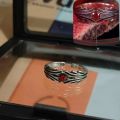 Adjustable Size Red Stone Anime Fate Stay Night Seto Kaiba Demon Slayer Anime Silver Rings. 