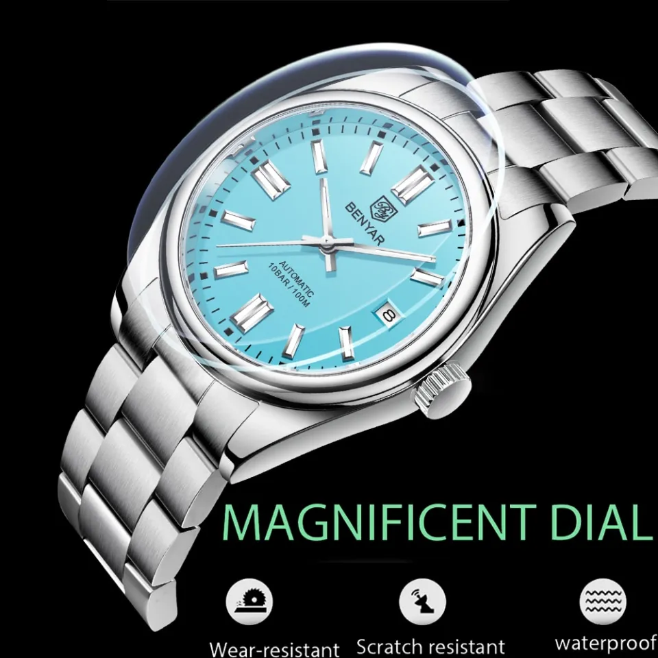 thumbnail image 2 of BENYAR 5185 Men's Automatic Mechanical Watch - 39mm Stainless Steel, 100m Water Resistance 2 of 4