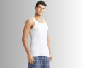 6 pcs premium cotton white sando ganji for men | sentu genji. 
