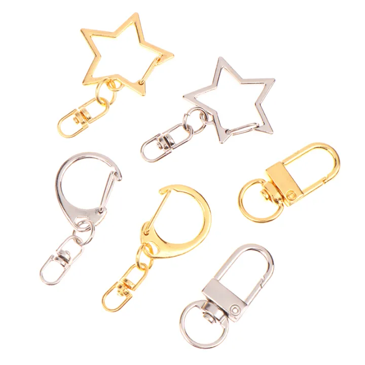 10Pcs%20Star%20Pentagram%20D-shaped%20Hollow%20Key%20Chain%20Rings%20Keychain%20DIY%20Accessories%20Lobster%20Clasp%20Keyring%20Jewelry%20Making%20Findings%20-%20Image%204