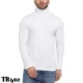 Full Sleeve High Neck Winter T-shirt for Men - White. 
