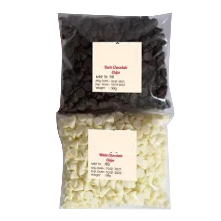 White & Dark Chocolate Chips Combo Pack - 100g