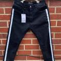 Jeans Pant Black With Side White Stripe - প্যান্ট ছেলেদের.