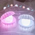 Nightlight, Led Shell Pearl Night Light Streamer Mermaid Fairy Shell Night Lamp for Bedside Xmas Gift Bedroom Home Decoration Desk Lights. 