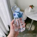 Water Cute Summer Portable, High Beauty Milk Bottle, Children with Straw Cup, Students, Mothers, Pregnant Women, Adults.