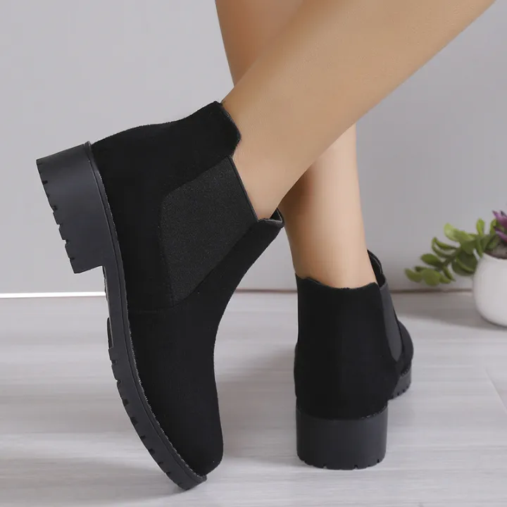 Boots%20Girls%202023%20New%20Booties%20Women%20Low%20Heel%20Martin%20Boots%20Women's%20Boots%20Autumn%20Winter%20New%20Fashion%20Round%20Toe%20Women's%20Shoes%20Wholesale%20-%20Image%202