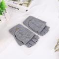Half Finger Flip Gloves Winter with Finger Caps Knitted Fingerless Touchscreen Gloves for Men Women Finger Mittens Glove. 