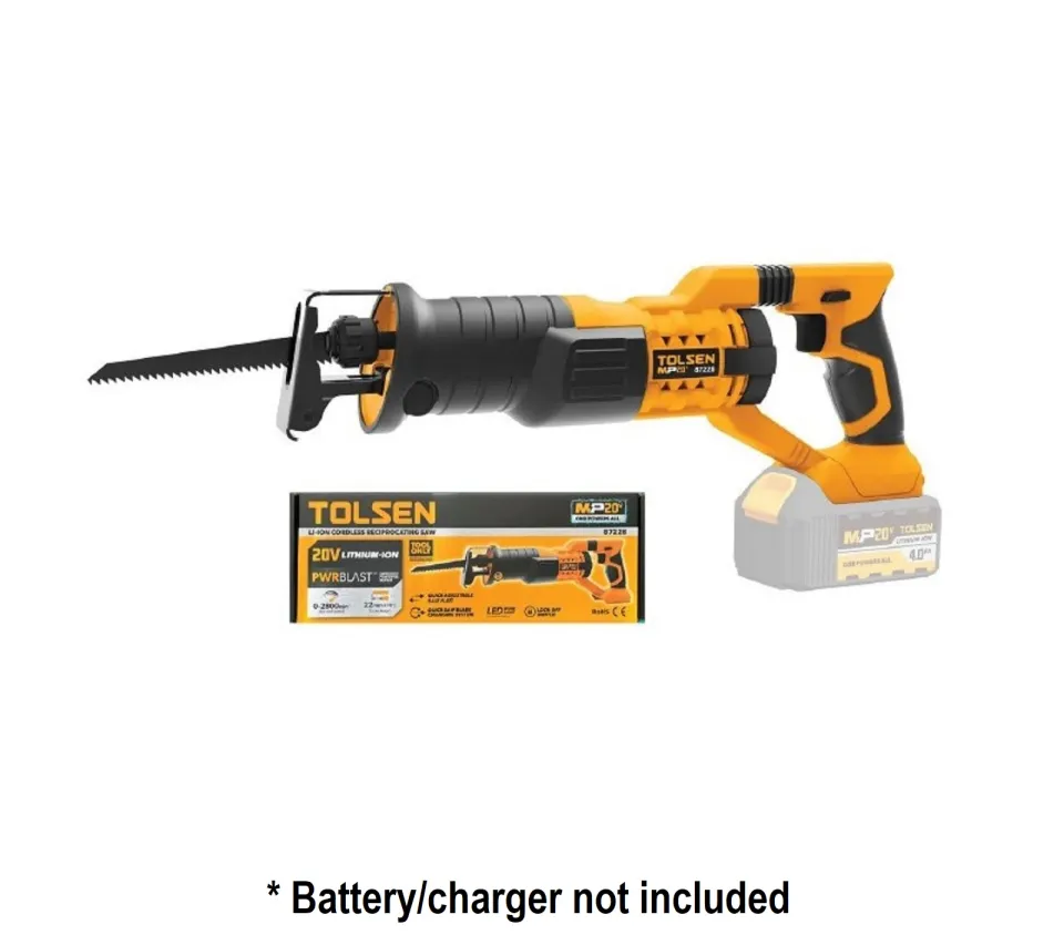 TOLSEN 20V Li-ion Cordless Reciprocating Saw Battery/charger not included  Model: 87228