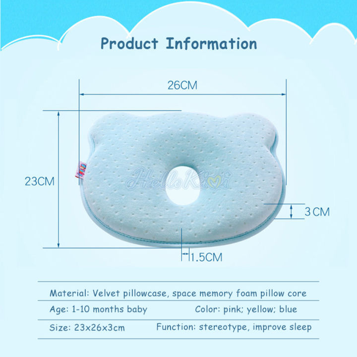 HelloKimi%20Memory%20Foam%20Baby%20Shaping%20Pillow%20Newborns%20Positioner%20Infant%20Sleeping%20Neck%20Support%20Cushion%20Cotton%20Newborn%20Ergonomic%20With%20Velvet%20Pillowcase%20-%20Image%202