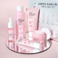 Laikou Japan Sakura Skin Care Set - 5pcs [serum Cream Toner Eye Cream Cleanser Combo]. 