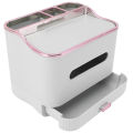 Tissue Box Organizer Multifunctional Tissue Box Holder PP Plastic for Living Room for Vanity. 