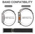 Premium Dual Color Alpine Loop Strap For Apple Watch Bands 42 MM / 44 MM / 45 MM / 49 MM (White + Orange).