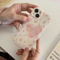 Cute pink Flower floral Phone Cases For iphone 13 14Pro Max 11 12 Case For iPhone 15 Pro Max Love heart Soft IMD Back Cover NEW. 