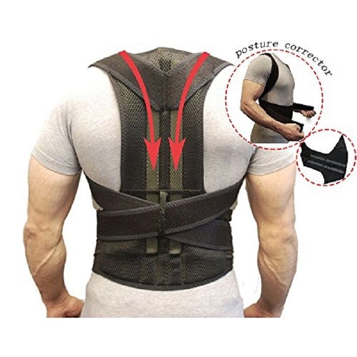 Men Women Corset Upper Lower Relief Back Brace Belt Lumbar Support