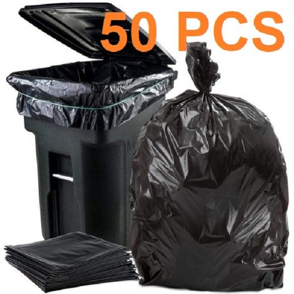 Black (30" X20") 50PCS Trash Bag / Poly Bag / Garbage Bag / Moyla Felar Bag