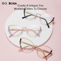 OQ BOGA 6 Colors Unisex Anti Blue Light Screen Radiation Computer Glasses Women Men Eye Protection Fashion Metal Cat Eye Frame Eyewear. 