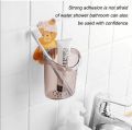 Brush Cup Wall Mounted Shaver Cartoon Self-adhesive Cups Self-draining Toothbrush Holder Bracket Restroom Essentials-Multicolor.