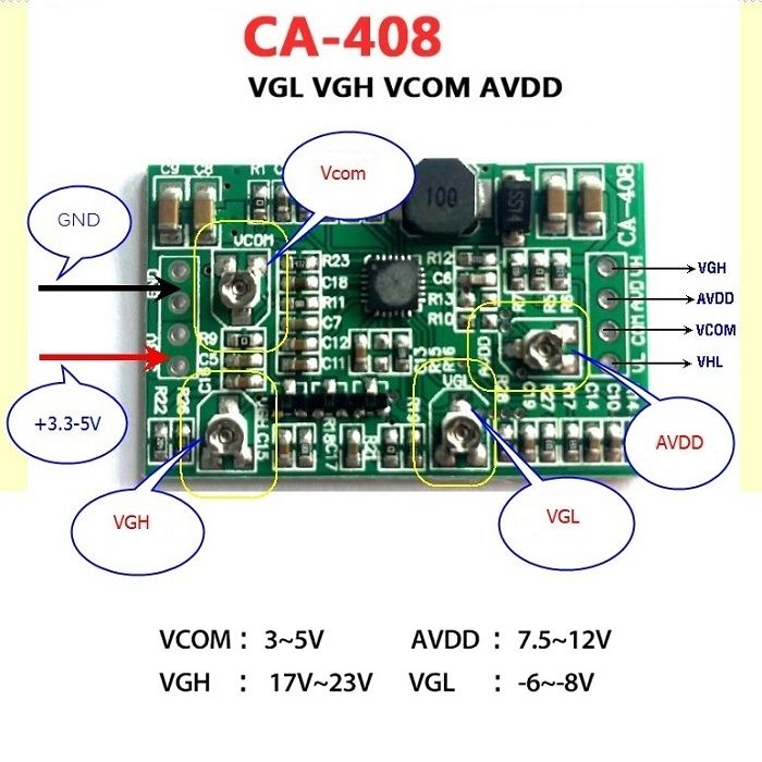 CA-408%203.3-5V%20Boost%20Power%20Supply%20%20Module%20LCD%20TCON%20board%20VGL%20VGH%20VCOM%20AVDD%204%20Adjustable%20-%20Image%205
