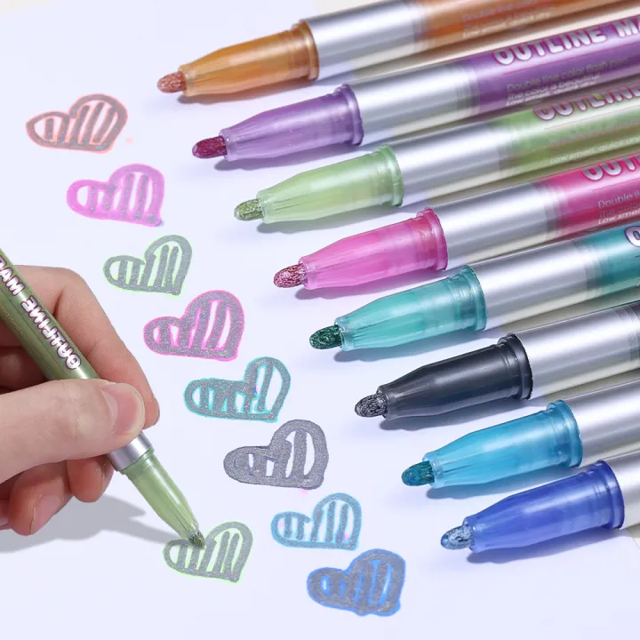 8%20Color%20Pen%20Highlighter%20Double%20Line%20Outline%20Art%20Pen%20Marker%20Pens%20Diary%20Poster%20Card%20DIY%20Painting%20Writing%20-%20Image%202