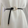 【beauty code store】Women's Hand-Woven Belt Fashion Casual Circle Knotted Decorative Rope Braid Belts Dress Denim Trouser.