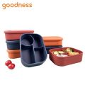 Portable Lunch Container With Dividers Silicone Bento Boxes Lunch Container Leak-Proof Lunch Container BPA-Free Dishwasher Safe. 