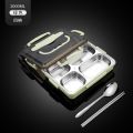 Lunch box 304 stainless steel plate student canteen heating bento portable fast food thermal insulation Compartments lunch box.