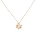 Trendy Crystal Beautiful Simple Sunflower Pendant Chain Choker Necklace for Girls - Necklace for Women/ Necklace for Girls Simple Fashion. 