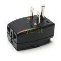 【YIYANGMAOYI111】2 x North American NEMA 6-15P 3 Multi Outlet Plug Adapter AC100~250V 10A Black. 