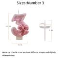 Number 8 Birthday Candles Cake Topper Candles with Pink Bow for Girl 1st Birthday Party 16th Party Cake Decoration Baby Shower.