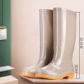 Women's Rain Boots High-Top Fashion Waterproof Antiskid Shoe Mid-Calf Rain Shoes Women's All-Season Warm Kitchen Rain Rubber Boots Work.