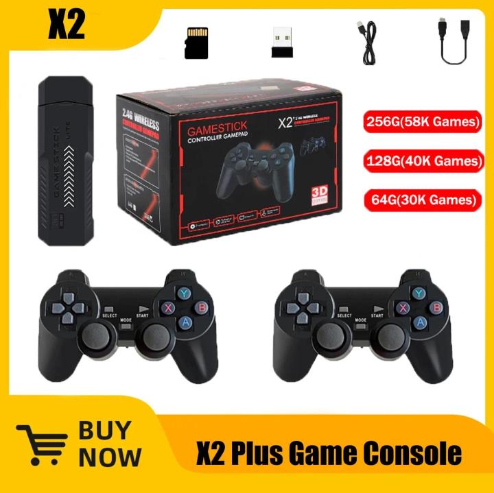X2 Plus 128G 40000 Game GD10 Pro 4K Game Stick 3D HD Retro Video Game Console Wireless Controller TV 50 Emulator For PS1/N64/DC