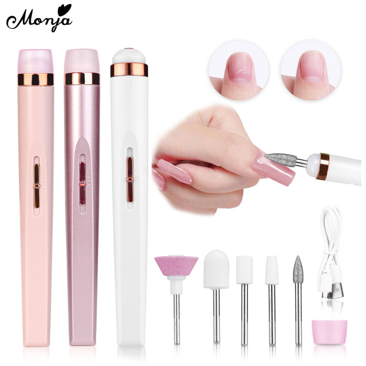 Monja%20Nail%20Art%20Drill%20Machine%20White%20and%20Lightpink%202W%EF%BC%8C%20Rosegold-5W%EF%BC%8CUSB%20Electric%20Acrylic%20False%20Nails%20Tips%20Grinder%20Cuticle%20Softener%20Sanding%20Grit%20Polishing%20Sander%20Bits%20Set%20Manicure%20Pedicure%20Care%20Portable%20Tools%20Devices%20-%20Image%202