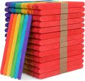 50 Pcs Colored Popsicle Sticks for Crafts, 4 Inch Colored Wooden Craft Sticks, Ice Cream Sticks, Rainbow Popsicle Sticks, Great for DIY Craft Creative Designs and Children Education. 