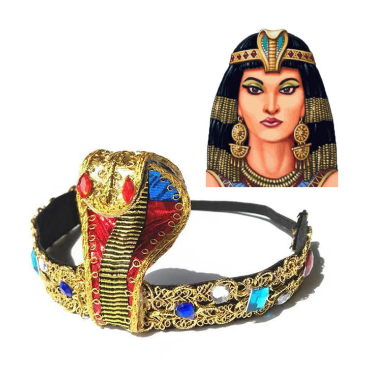 Adjustable size Snake-shaped headpiece Handcrafted Exquisite Intricate design Cleopatra headdress Lightweight Egypt hair accessories for Belly dance performances Costume parties Egyptian-themed