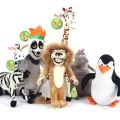 6 pcs/set Animation Film Madagascar Plush Toys Cartoon Lion Giraffe Penguin Zebra Hippo Lemur Dolls Kids Baby Birthday Gifts. 