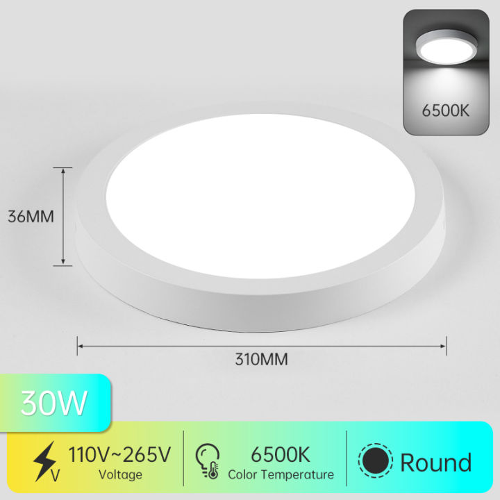 For Ceiling Lamp LED Kitchen Ceil Surface Power: 10W 15W 20W 30W Mount Lustre Panel Room Chandelie Home Decorative Square Ceiling Light LED