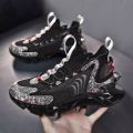 Men Sneakers - Black Glass Sole. 
