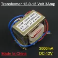 12V 3A Chinese Transformer Power Supply 12V-0-12V 3000mA Input Ac 220V 50Hz Output Dc 12 Volt 3A Step Down Transformers For Power Supplies Adapters Electronics Project Diy. 