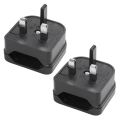 3X Euro 2 Pin to 3 Pin Converter Plug Adapter Black.