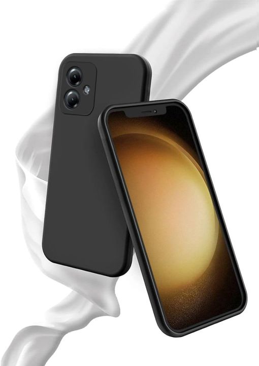 Motorola%20Moto%20G64%20Silicone%20Matte%20Flexible%20Soft%20Phone%20Case%20-%20Black%20-%20Phone%20Back%20Cover%20-%20Image%203