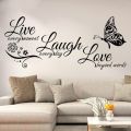 Live Laugh Love Butterfly Flower Wall Art Sticker Modern Wall Decals Quotes Vinyls Stickers Wall Stickers Home Decor Living Room. 